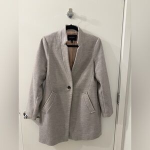 Banana Republic Women's Light Gray Tailored Single-Button Coat